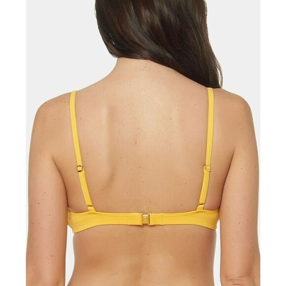 Bleu by Rod Beattie Women's Sz 10 Sunset Yellow Tie-Front Bikini Top $79 - Picture 2 of 7